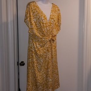 Yellow & White Print Dress